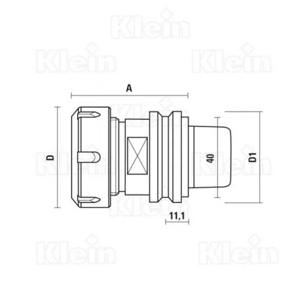 Portautensili cono hsk50e con flangia 40