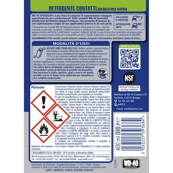 WD-40 Detergente Contatti Asciugatura Rapida 400 ml