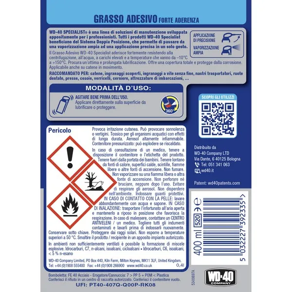 WD-40 Grasso Adesivo a Forte Adesione 400 ml