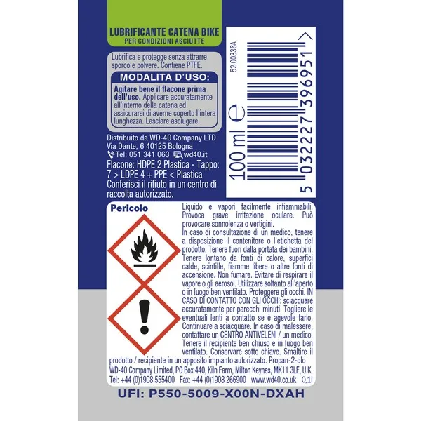 WD-40 Lubrificante Catena per condizioni asciutte 100 ml