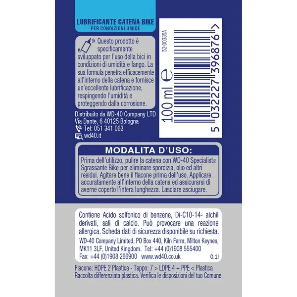 WD-40 Lubrificante Catena per condizioni umide 100 ml