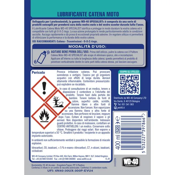 WD-40 Lubrificante Catena Condizioni Asciutte 400 ml