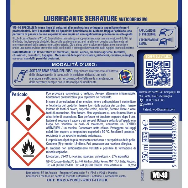 WD-40 Lubrificante Serrature 250 ml