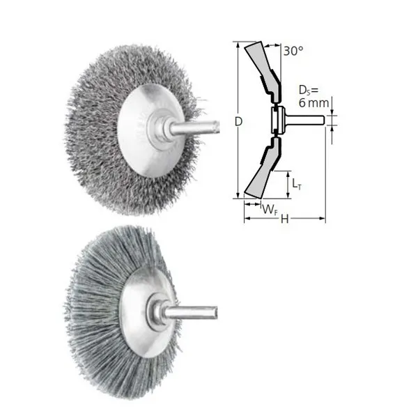 Spazzole coniche con gambo PFERD KBU INOX