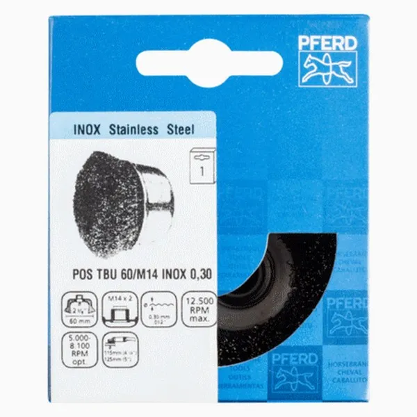 Spazzole a tazza con foro filettato PFERD TBU INOX