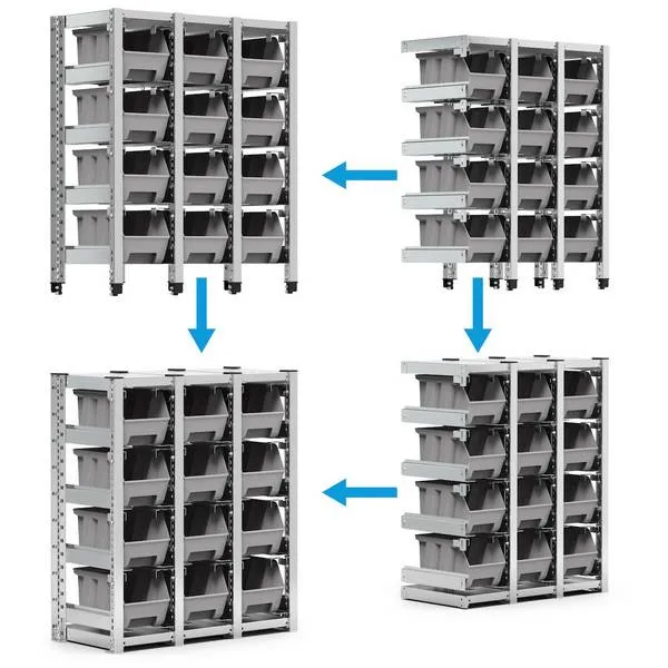 Scaffali ST aggiuntivi con contenitori ST0904