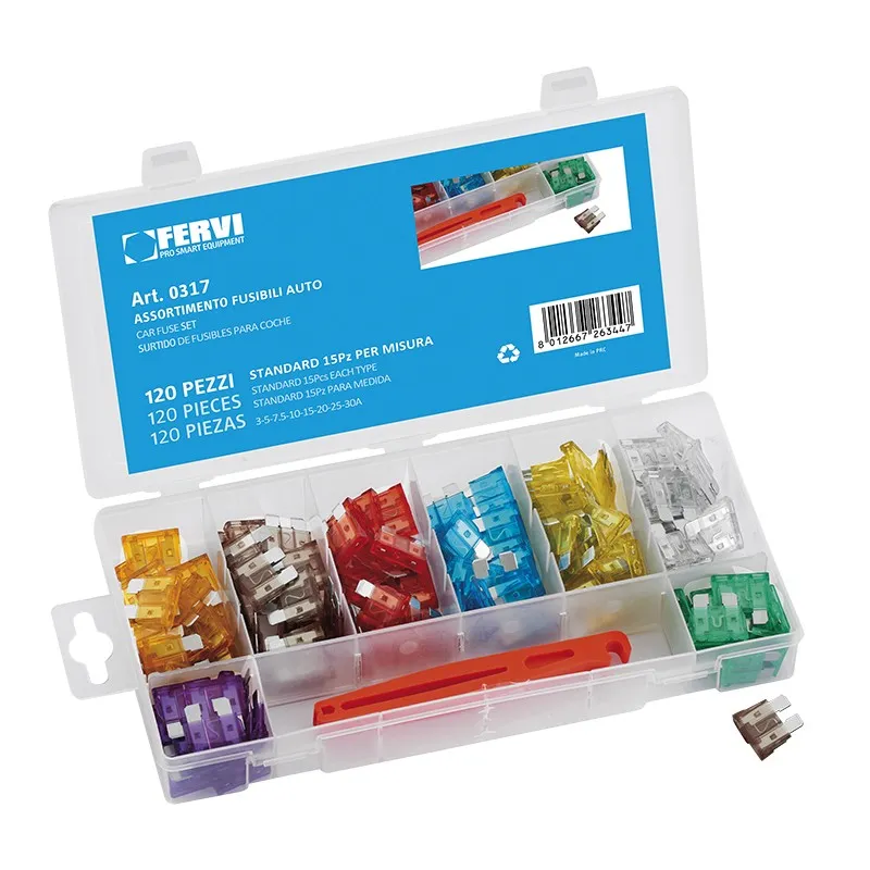 Assortimento fusibili per auto 120 pz Assortimento fusibili per auto 120 pz