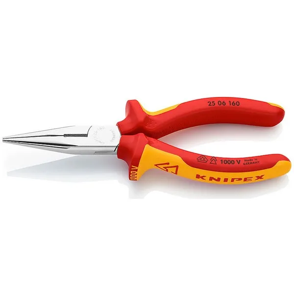 Pinza becchi mezzotondi Crom. 160 VDE (in Blister)