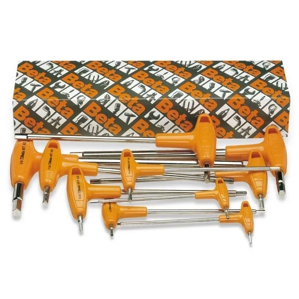Serie 10 chiavi maschio esagonali piegate 96T/AS10