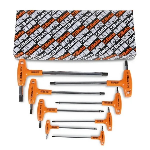 Serie 8 chiavi maschio esagonali piegate 96T/AS8