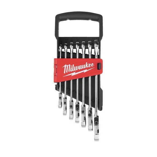 Set chiavi combinate cricchetto snodate 7 pz