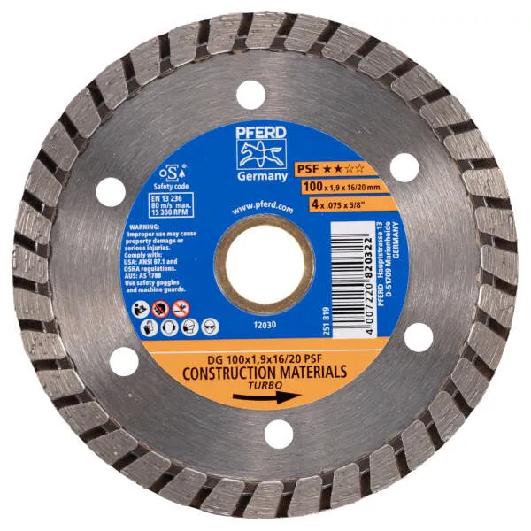 Disco taglio diamantato DG 100 x 1,9 x 16/20 PSF