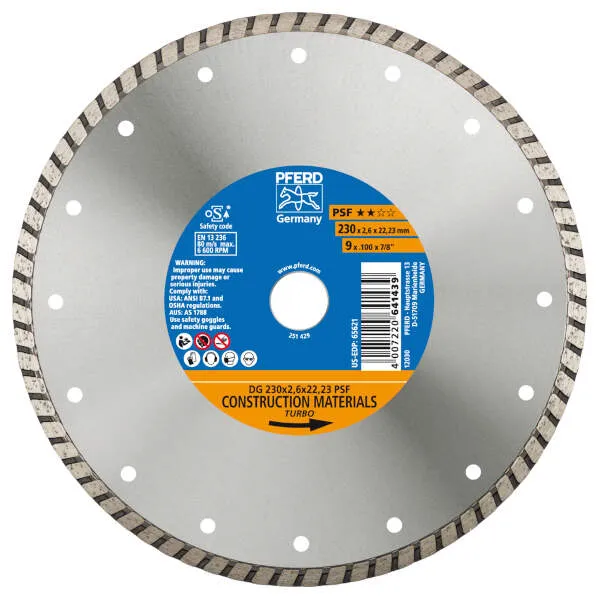Disco taglio diamant DG 230 x 2,6 x 22,23 PSF (ZA)