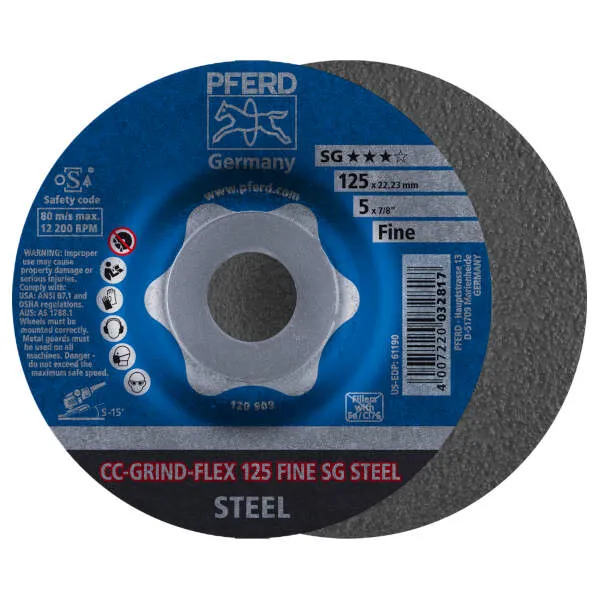 Disco da sbavo CC-GRIND-FLEX 125 SG STEEL FINE