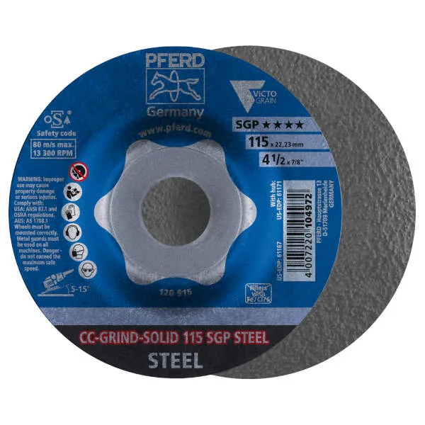 Disco da sbavo CC-GRIND-SOLID 115 SGP STEEL Disco da sbavo CC-GRIND-SOLID 115 SGP STEEL