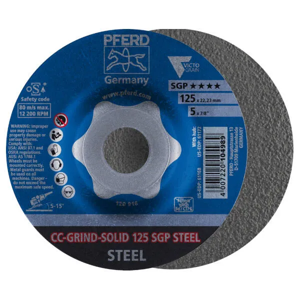 Disco da sbavo CC-GRIND-SOLID 125 SGP STEEL Disco da sbavo CC-GRIND-SOLID 125 SGP STEEL