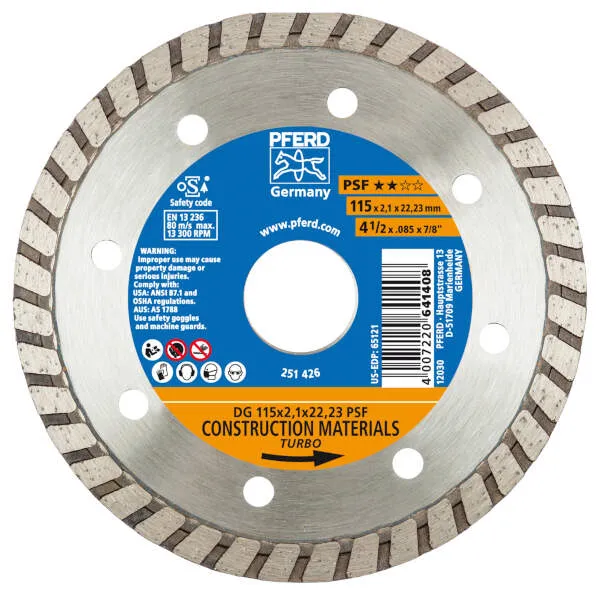 Dischi taglio diamantati DG 115 x 2,1 x 22,23 PSF