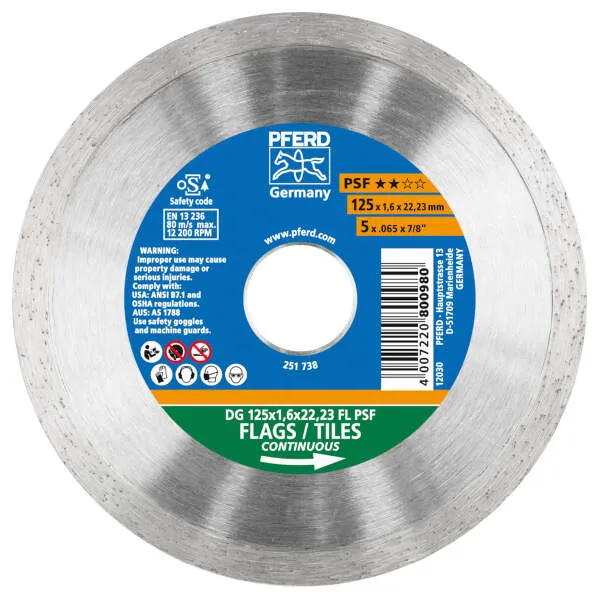 Dischi taglio diamant. DG 125 x 1,6 x 22,23 FL PSF