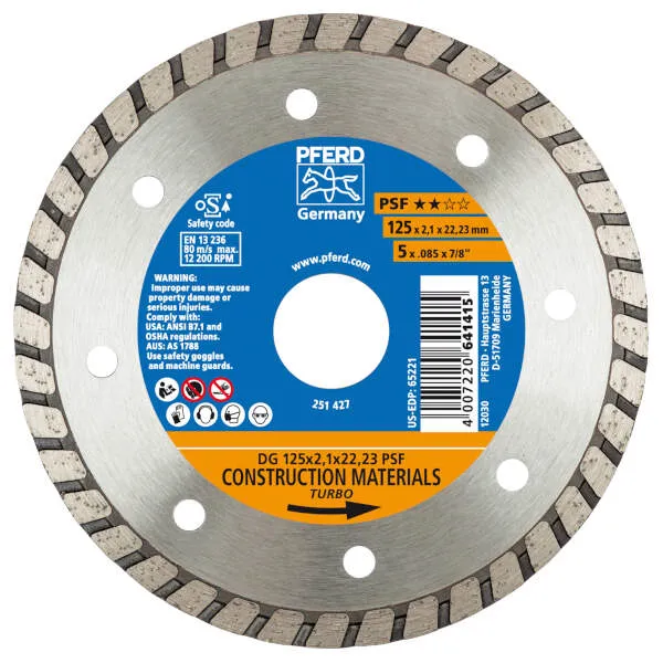 Dischi taglio diamantati DG 125 x 2,1 x 22,23 PSF