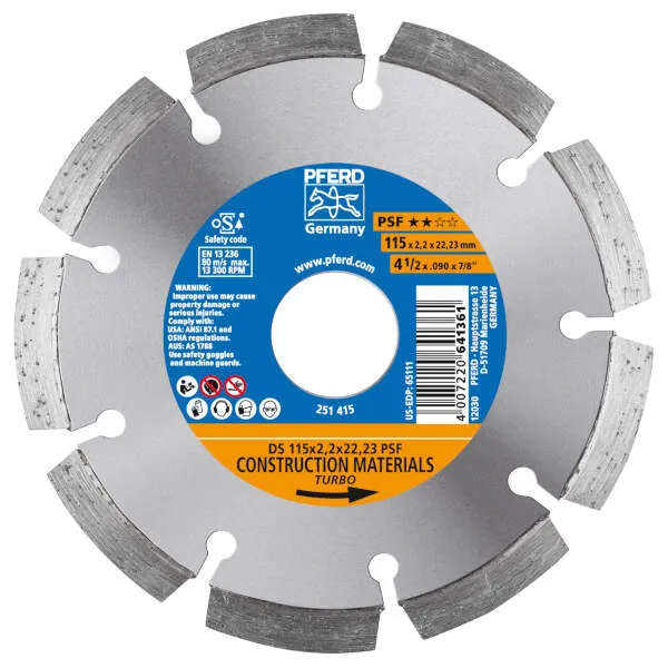 Dischi taglio diamantati DS 115 x 2,2 x 22,23 PSF
