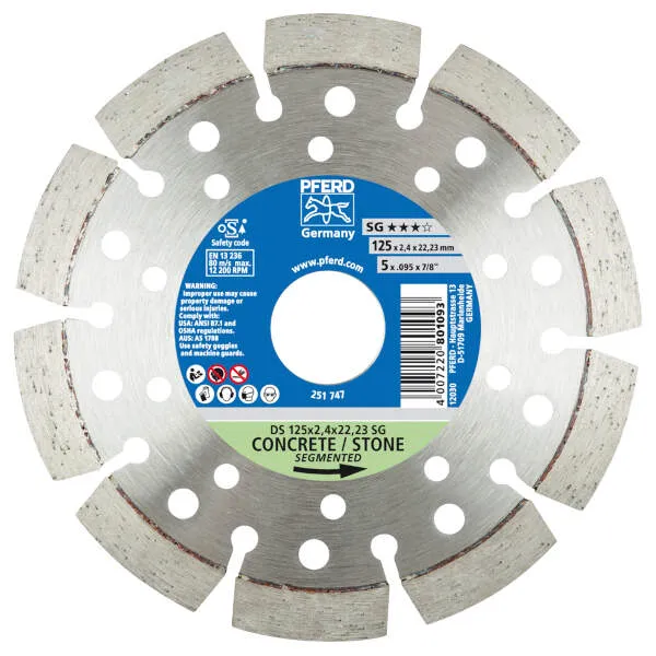 Dischi taglio diamantati DS 125 x 2,4 x 22,23 SG Dischi taglio diamantati DS 125 x 2,4 x 22,23 SG