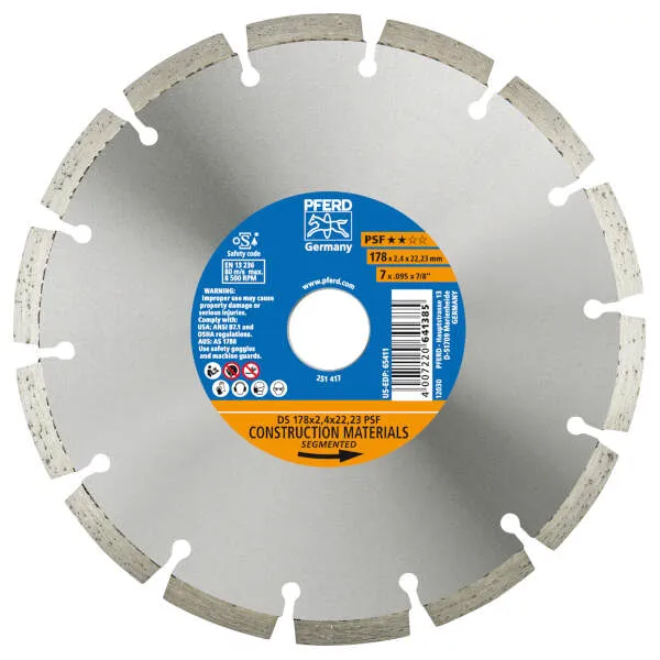 Dischi taglio diamantati DS 178 x 2,4 x 22,23 PSF