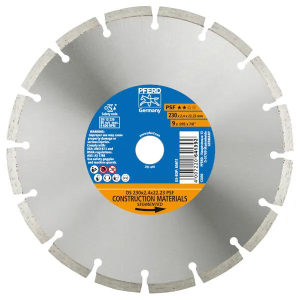 Dischi taglio diamantati DS 230 x 2,4 x 22,23 PSF