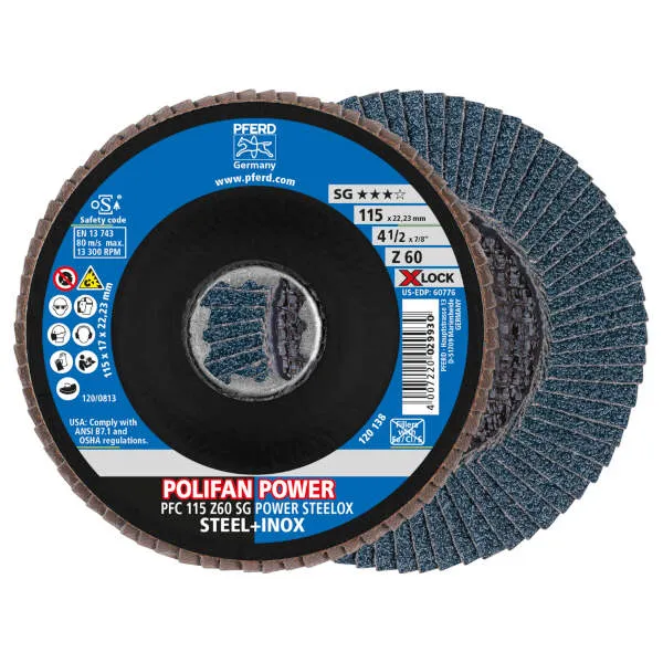 Disco lamell. PFC 115 Z 60 SG POWER STEELOX/X-LOCK