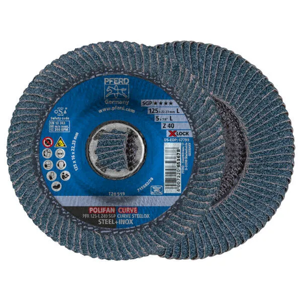 Disco lam. PFR 125-L Z 40 SGP CURVE STEELOX/X-LOCK