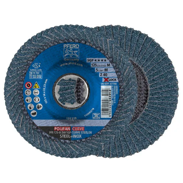 Disco lam. PFR 125-M Z 40 SGP CURVE STEELOX/X-LOCK