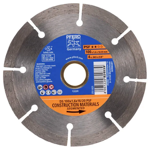 Disco taglio diamantato DS 100 x 1,6 x 16/20 PSF