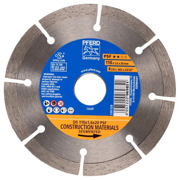 Disco taglio diamantato DS 110 x 1,6 x 20 PSF