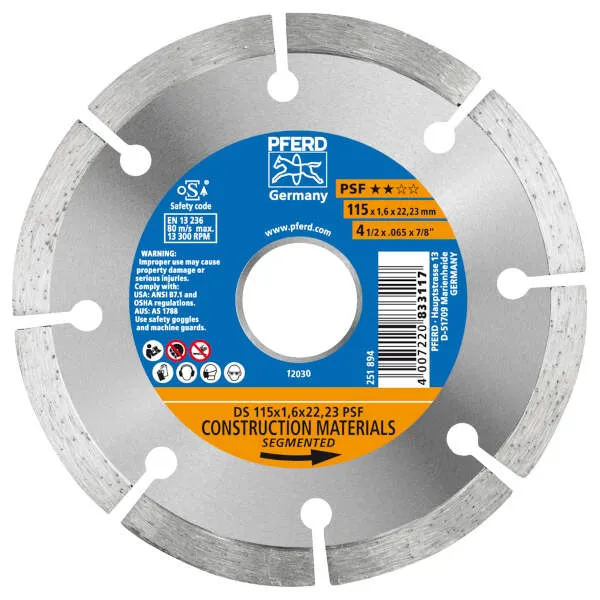 Disco taglio diamantato DS 115 x 1,6 x 22,23 PSF