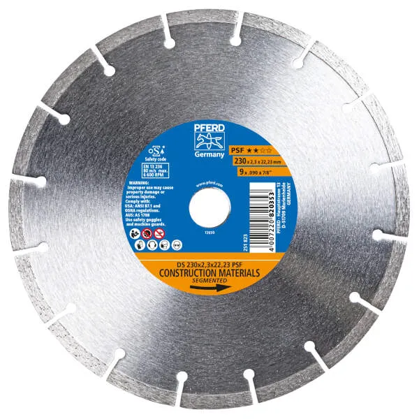 Disco taglio diamantato DS 230 x 2,3 x 22,23 PSF
