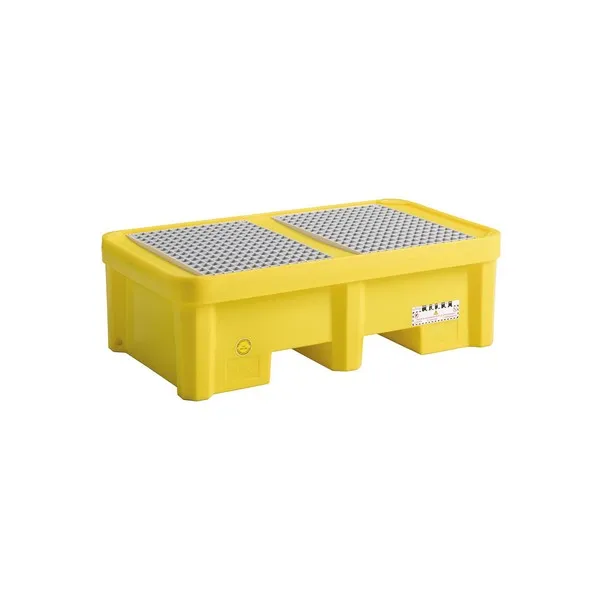 Vasca raccolta 2 fusti 200 lt 1350x800x420 giallo