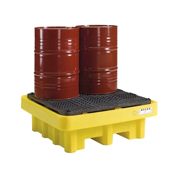 Vasca raccolta 4 fusti 200 lt 1350x1350x460 giallo
