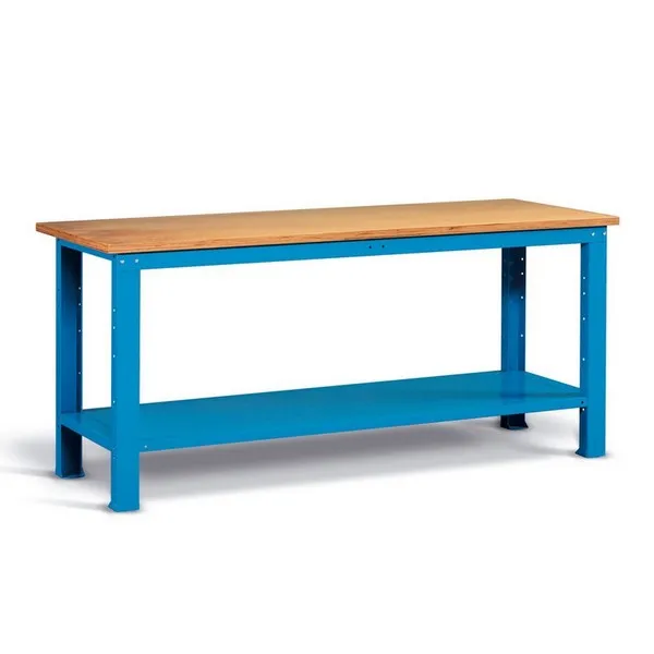 Banco Work Steel faggio 2000 x 750 x 880 Blu