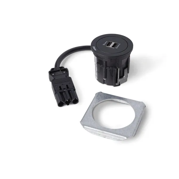 Presa usb FAMI ricarica 70x54  59 mm nero