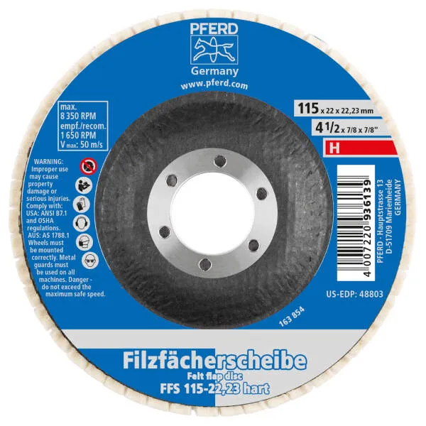 Disco a lamelle in feltro morbido FFS 115/22,23 H