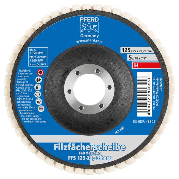 Disco a lamelle in feltro morbido FFS 125/22,23 H