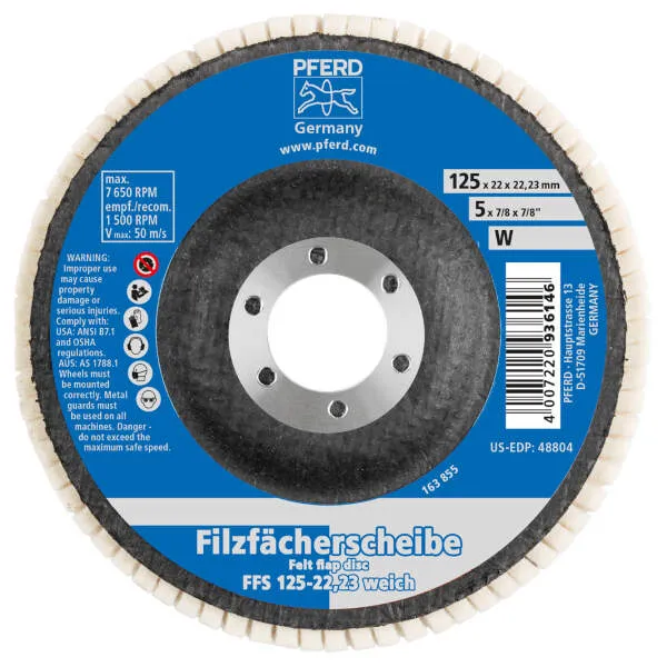 Disco a lamelle in feltro morbido FFS 125/22,23 W