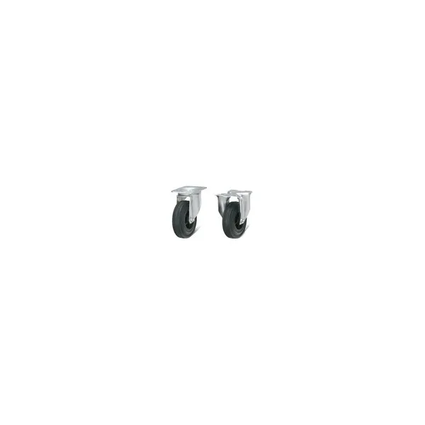 Kit FAMI ruote in gomma standard  125 mm. nero