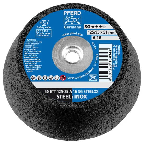 Mola a tazza 50 ETT 125-25 A 16 SG STEELOX/M14