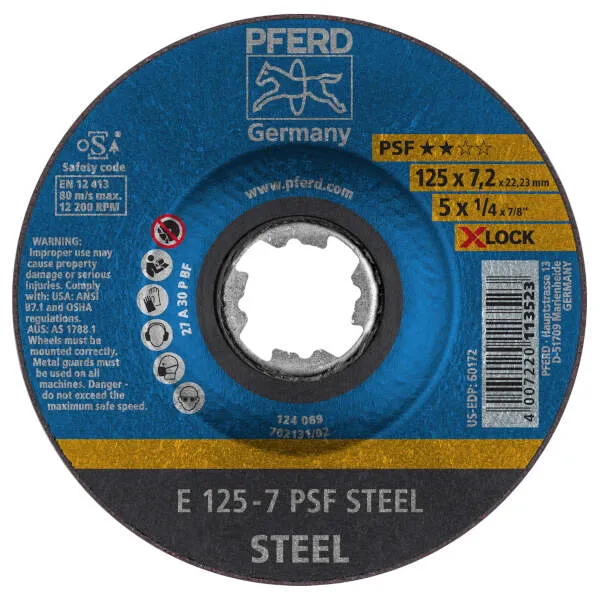 Mole da sbavo E 125-7 PSF STEEL/X-LOCK