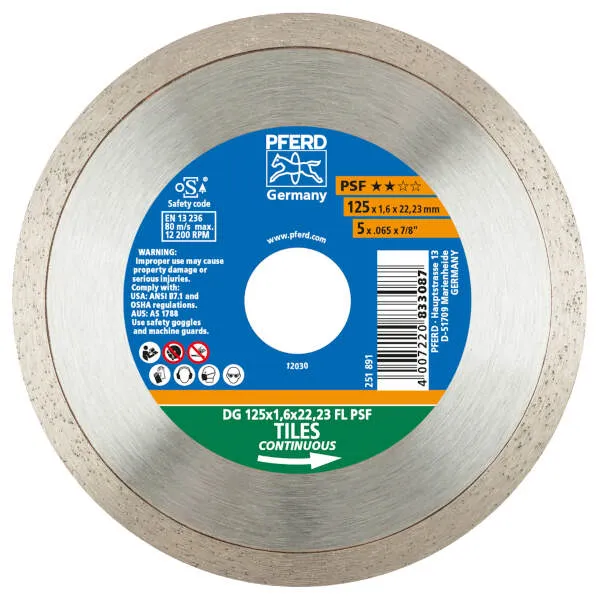 Disco taglio diam DG 125 x 1,6 x 22,23 FL PSF (ZA)