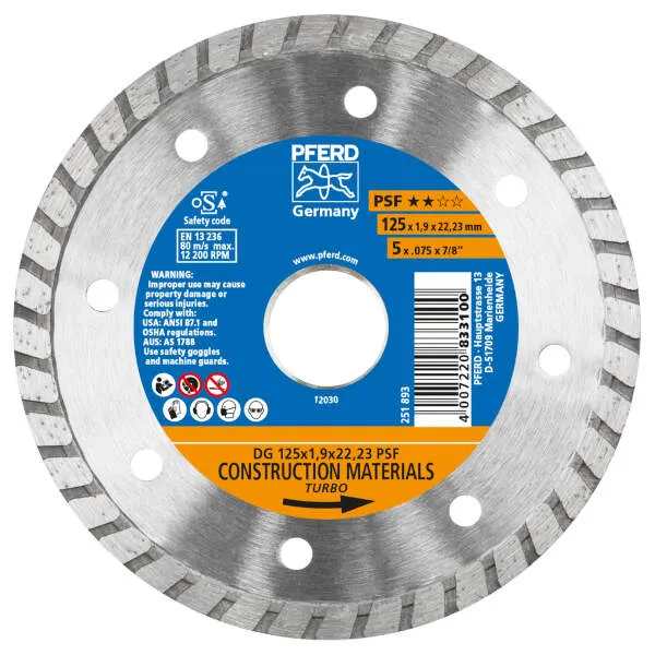 Disco taglio diamantato DG 125 x 1,9 x 22,23 PSF