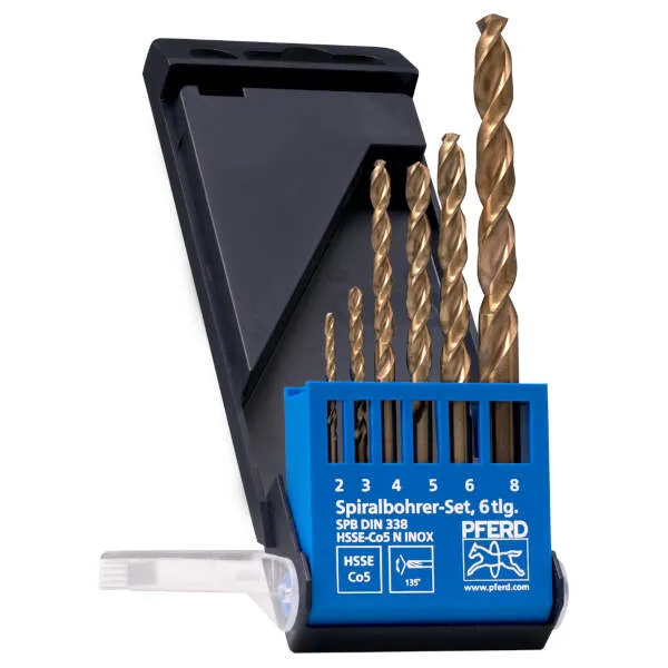 Punte elicoidali SET DIN 338 HSSE N INOX 6TLG