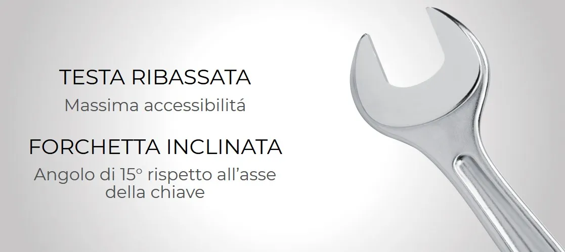 Chiave combinata 285 - Testa ribassata, forchetta inclinata