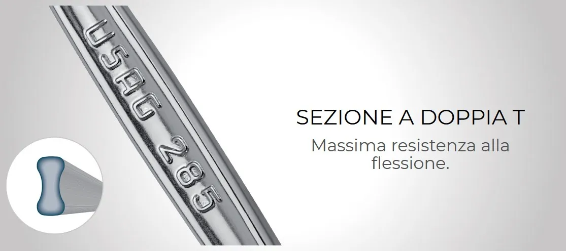 Chiave combinata 285 - Sezione a doppia T per massima resistenza